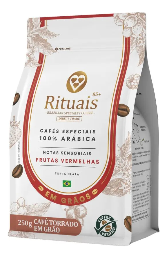 CAFÉ EN GRANOS 3 CORAZONES RITUALES FRUTOS ROJOS 250G
