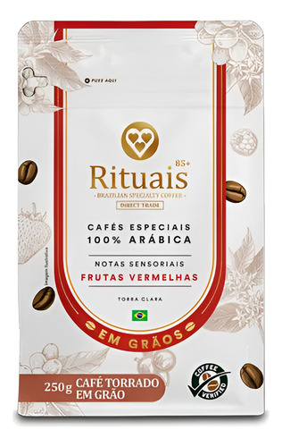 CAFE TORRADO EM GRAO 3CORACOES RITUAIS FRUTAS VERMELHAS 250G