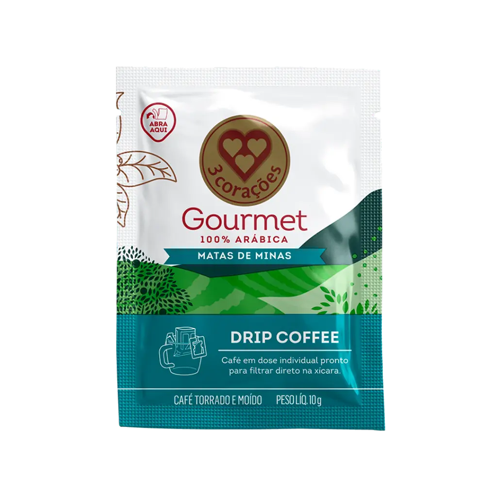 CAFÉ 3 CORAÇÕES GOURMET DRIP MATAS DE MINAS 10X10G SACHET.webp
