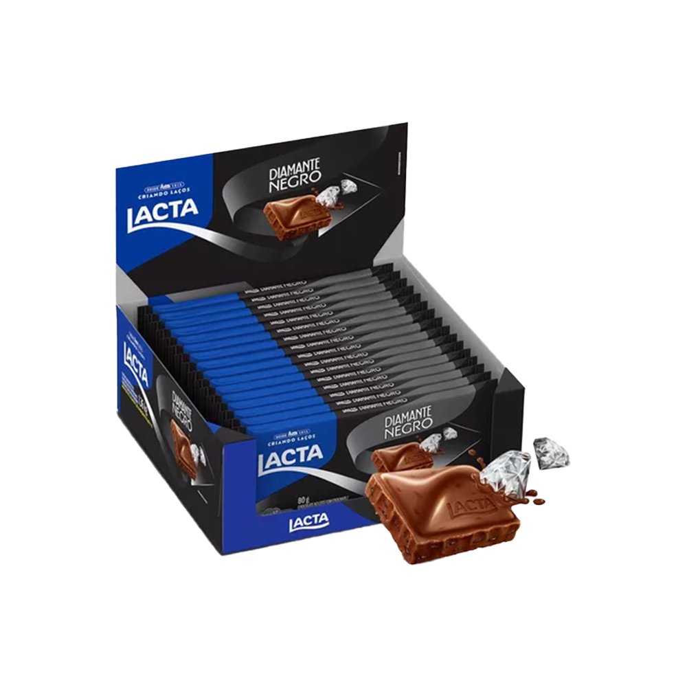 DISPLAY DE BARRAS DE CHOCOLATE LACTA DIAMANTE NEGRO - 17 Unidades