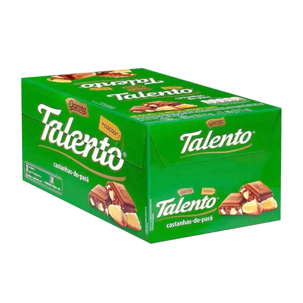 EMPAQUE DE CHOCOLATES TALENTO CASTAÑA DE PARÁ - C/ 15 UNIDADES DE 25g