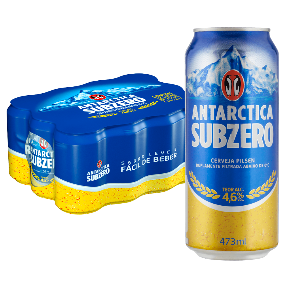 PACK DE CERVEZA ANTÁRCTICA SUBZERO 473ml - 12 Unidades
