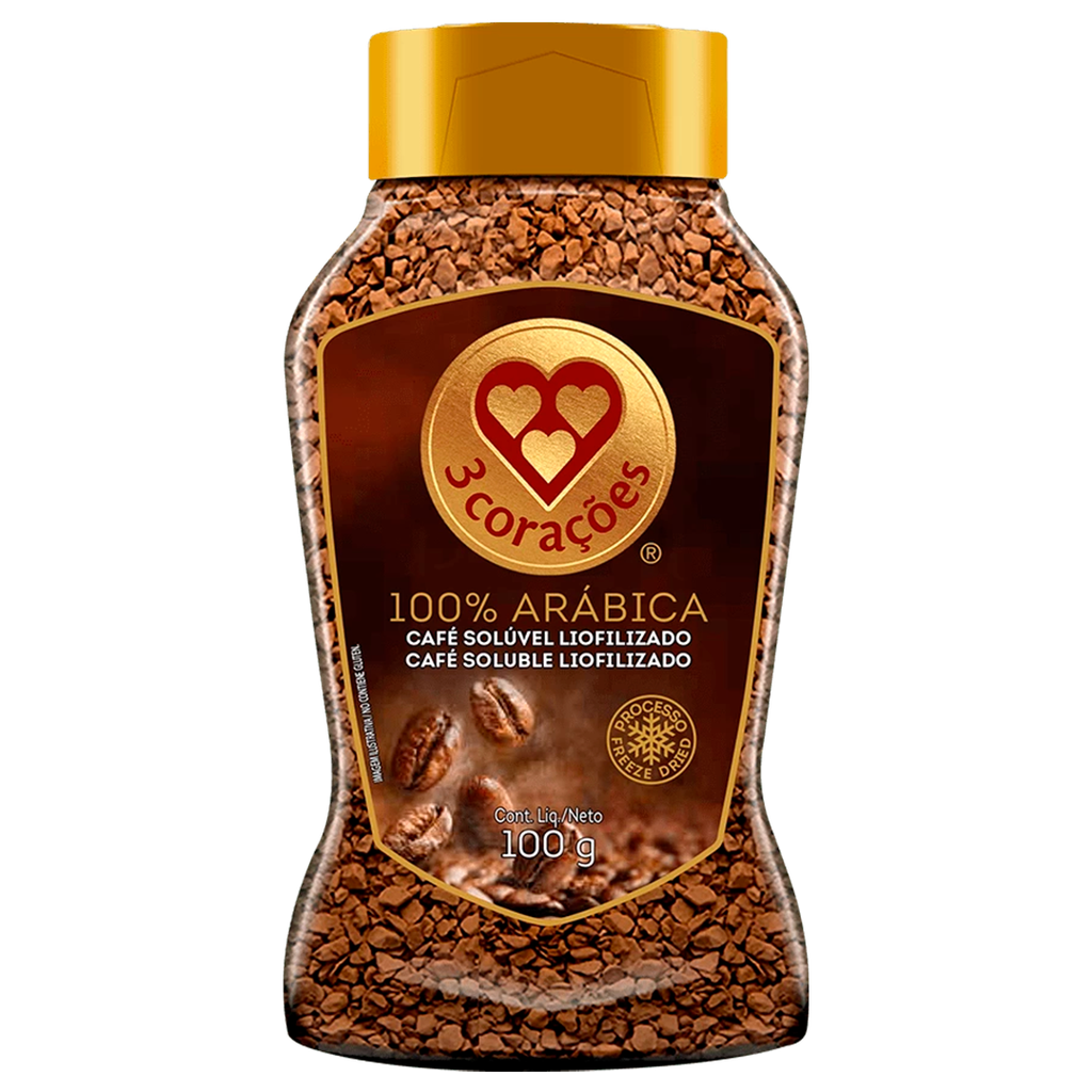 CAFÉ 3 CORAÇÕES SOLUBLE LIOFILIZADO - 100G