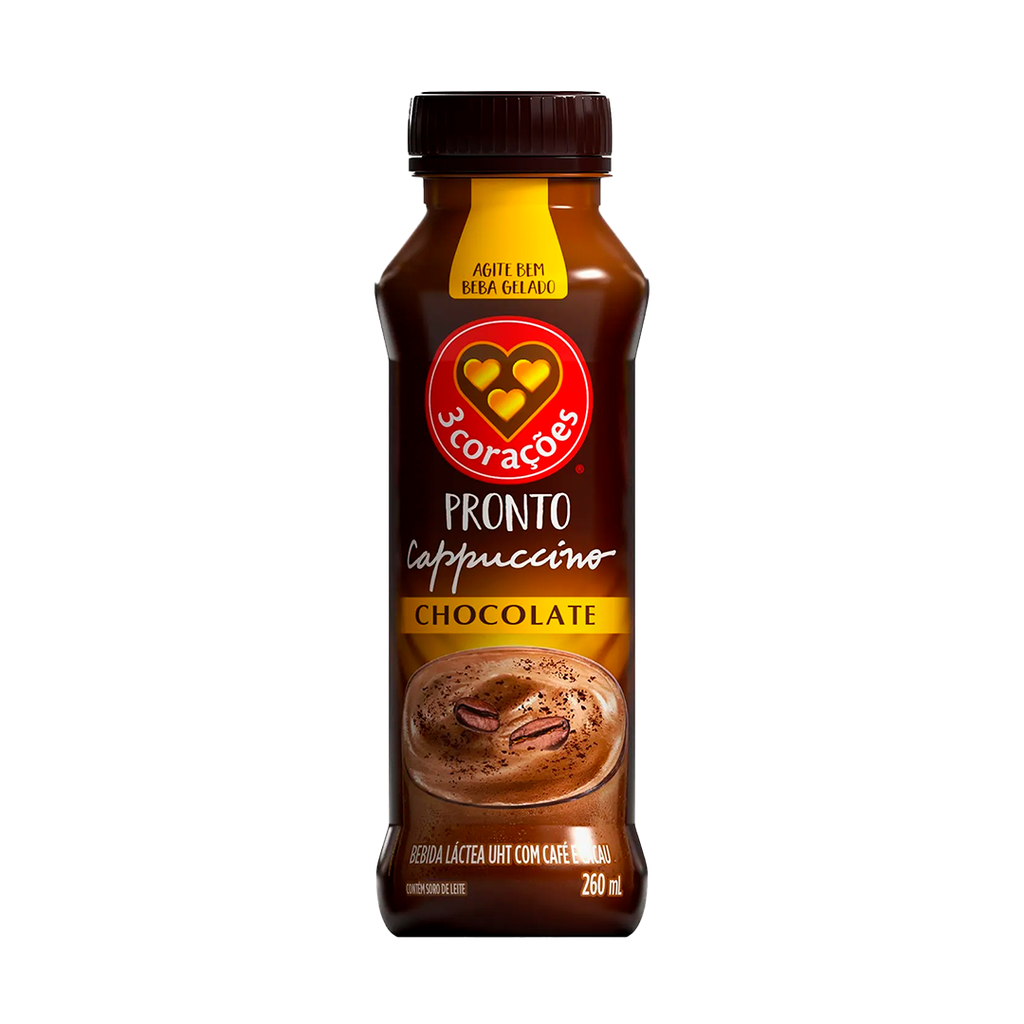 BEBIDA LACTEA 3 CORAÇÕES CAPPUCCINO CHOCOLATE 260ML