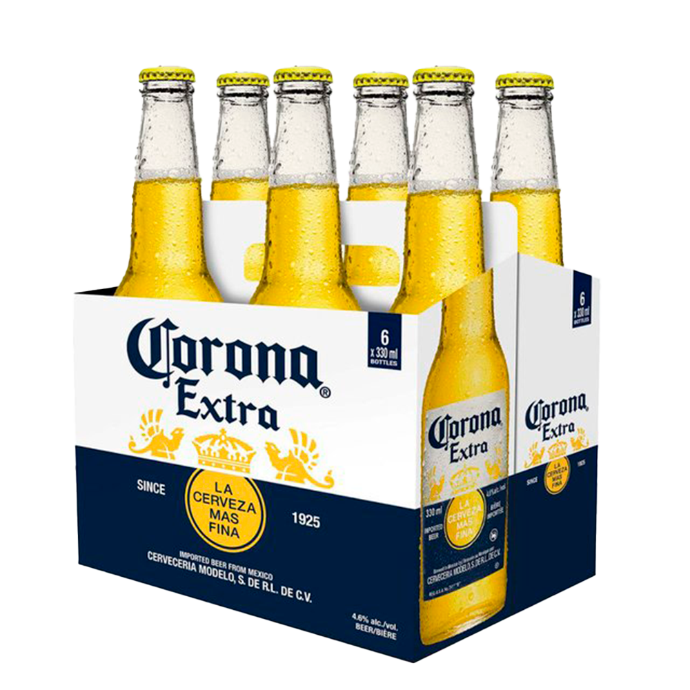 FARDO DE CERVEZA CORONA LONG NECK 330ml - 6 Unidades