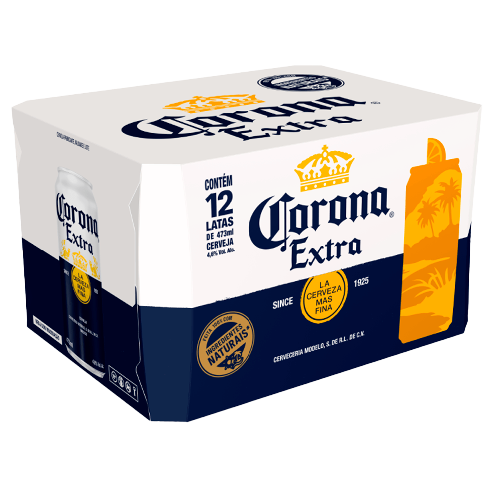 FARDO DE CERVEJA CORONA LATA 473ml - 12 Unidades