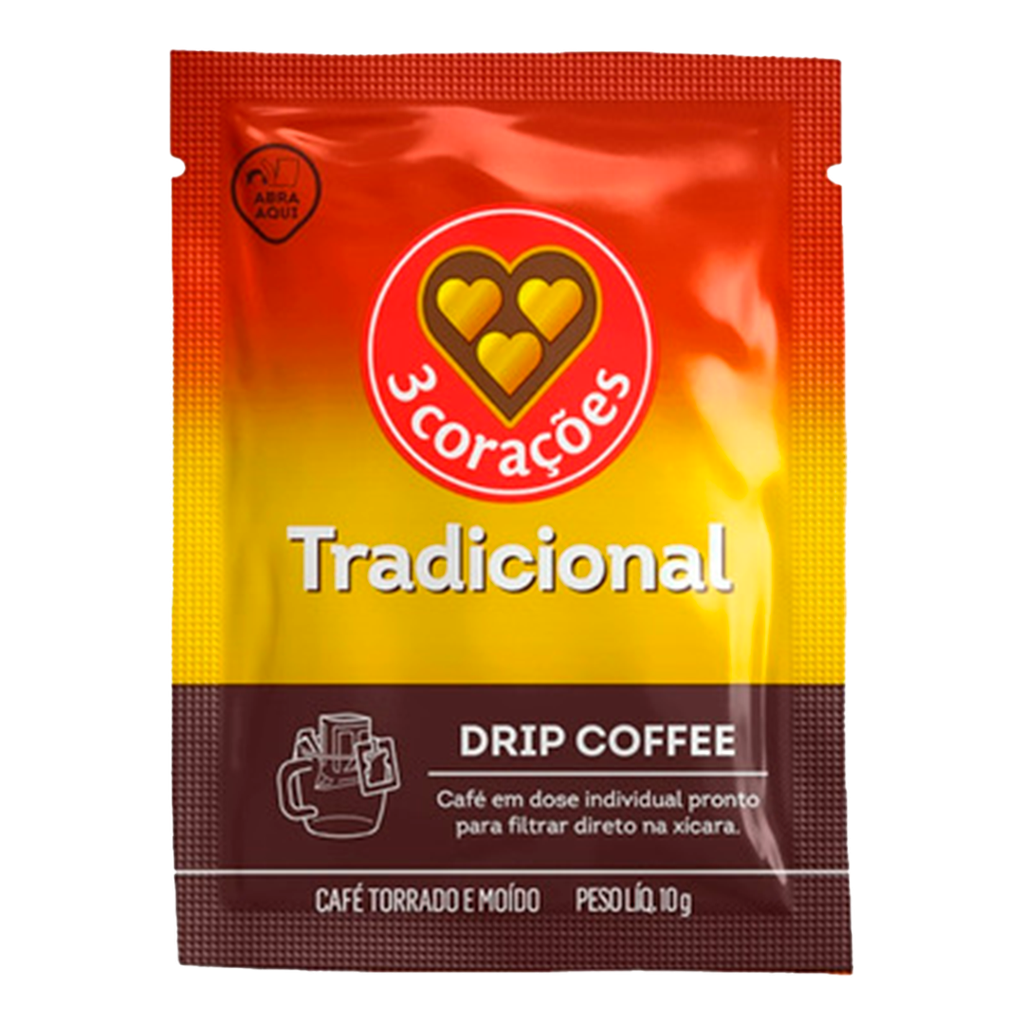 UNIDAD DE DRIP COFFIE 3 CORAÇÕES TRADICIONAL 10g