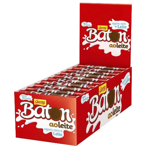 [D00275] EMPAQUE DE CHOCOLATES BATON GAROTO CHOCOLATE CON LECHE - 30 Unidades