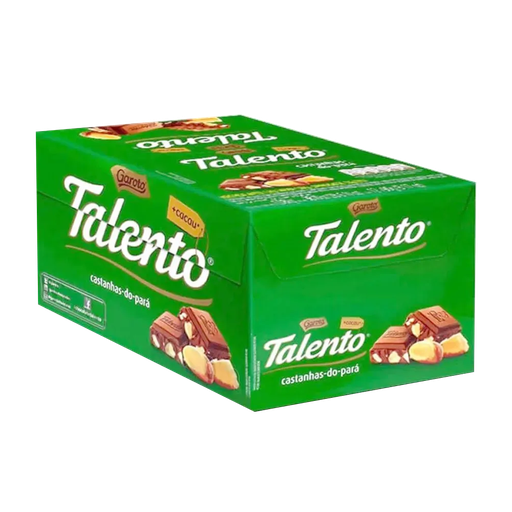 [D00298] EMPAQUE DE CHOCOLATES TALENTO CASTAÑA DE PARÁ - C/ 15 UNIDADES DE 25g