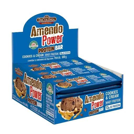 [D00387] EMPAQUE DE BARRAS AMENDOPOWER PROTEIN COOKIES - 12 Unidades