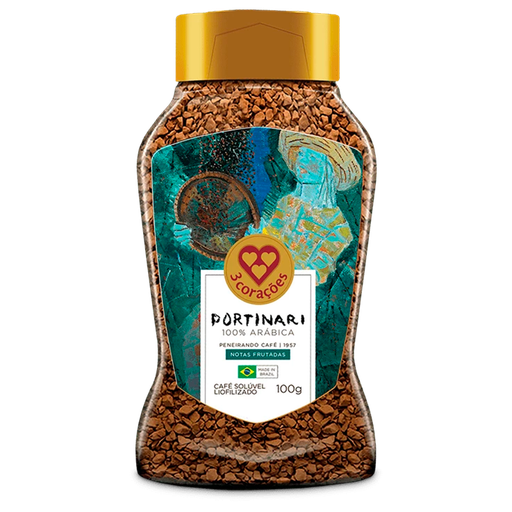 [00559] CAFÉ 3 CORAÇÕES SOLUBLE LIOFILIZADO PORTINARI PENEIRANDO - 100G