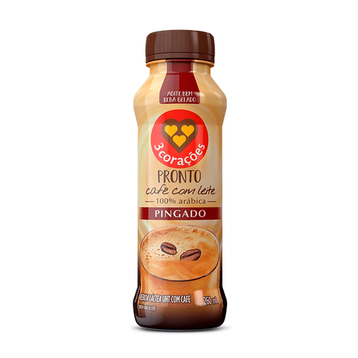 [00555] BEBIDA LACTEA 3 CORAÇÕES CAPPUCCINO PINGADO 260ML