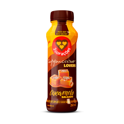 [00560] BEBIDA LACTEA 3 CORAÇÕES CAPPUCCINO CARAMELO SALADO 260ML
