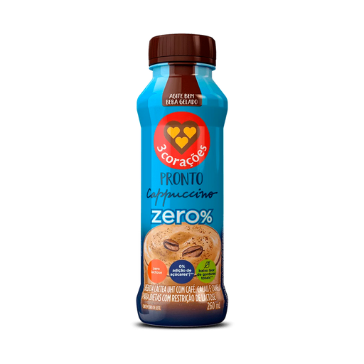 [00553] BEBIDA LACTEA 3 CORAÇÕES CAPPUCCINO CERO LACTOSE 260ML