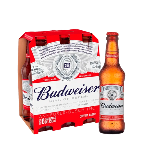 [FD010843] FARDO DE CERVEJA BUDWEISER - GARRAFA 330ml - 6 Unidades