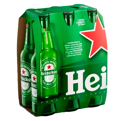 [FD600345] FARDO DE CERVEJA HEINEKEN GARRAFA 330ML - 6 UNIDADES